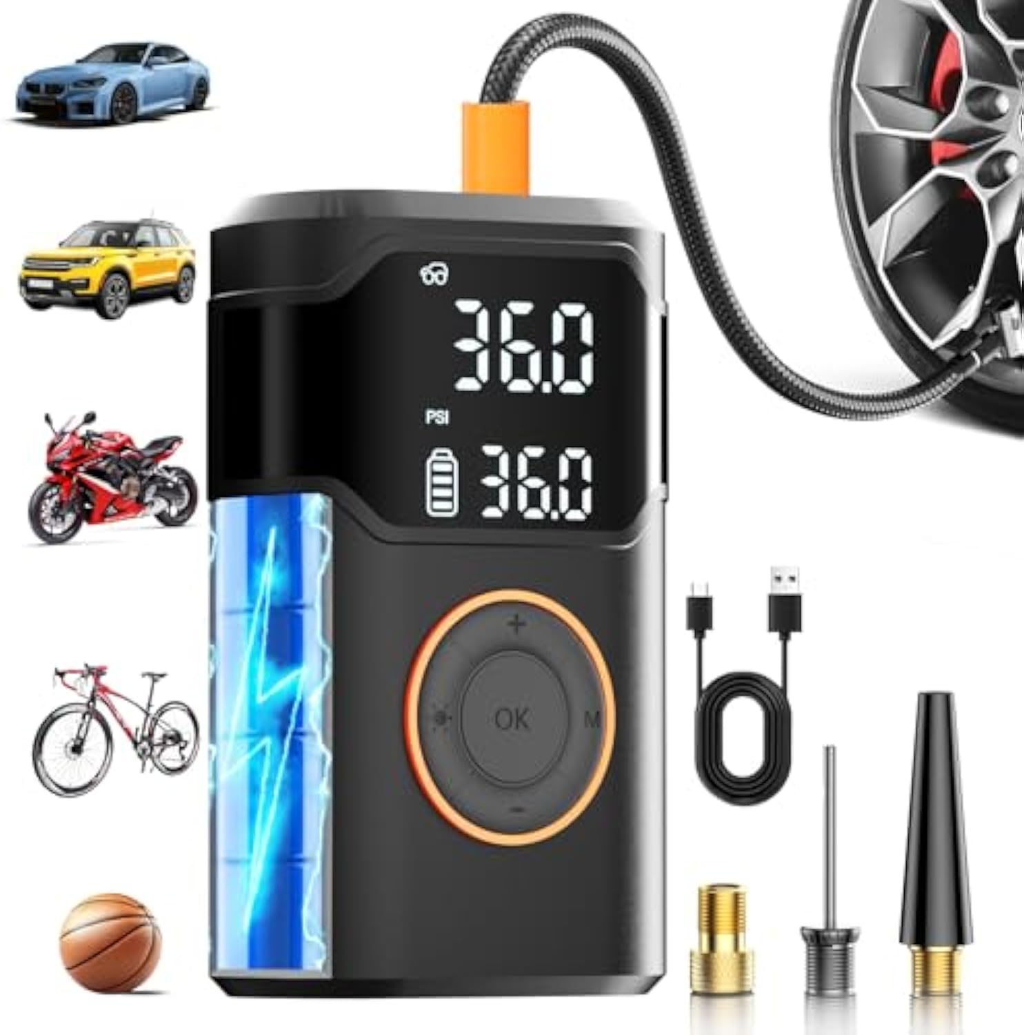 Air Compressor Mini - Automatique Rechargeable électrique Mini numérique sans