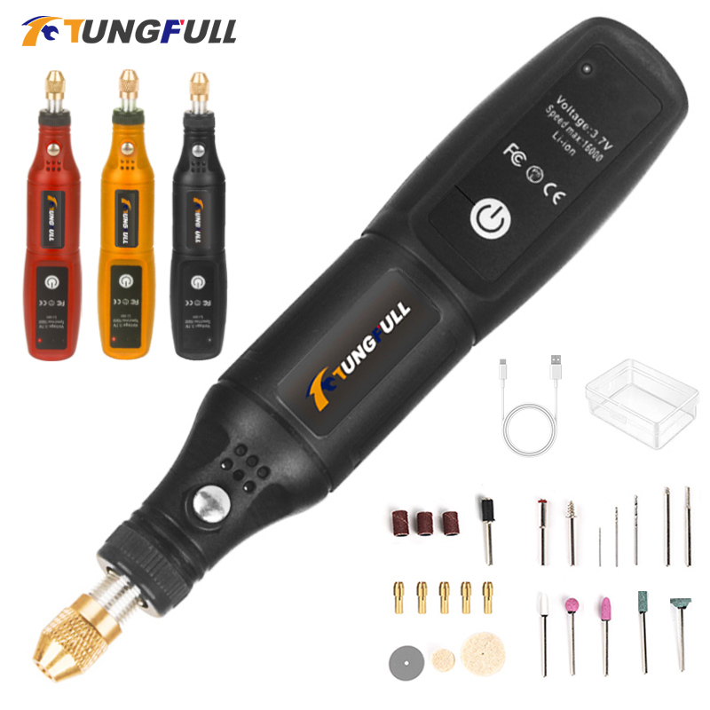 Power Tools Ingco - Stylo de gravure USB, mini-meuleuse, kit