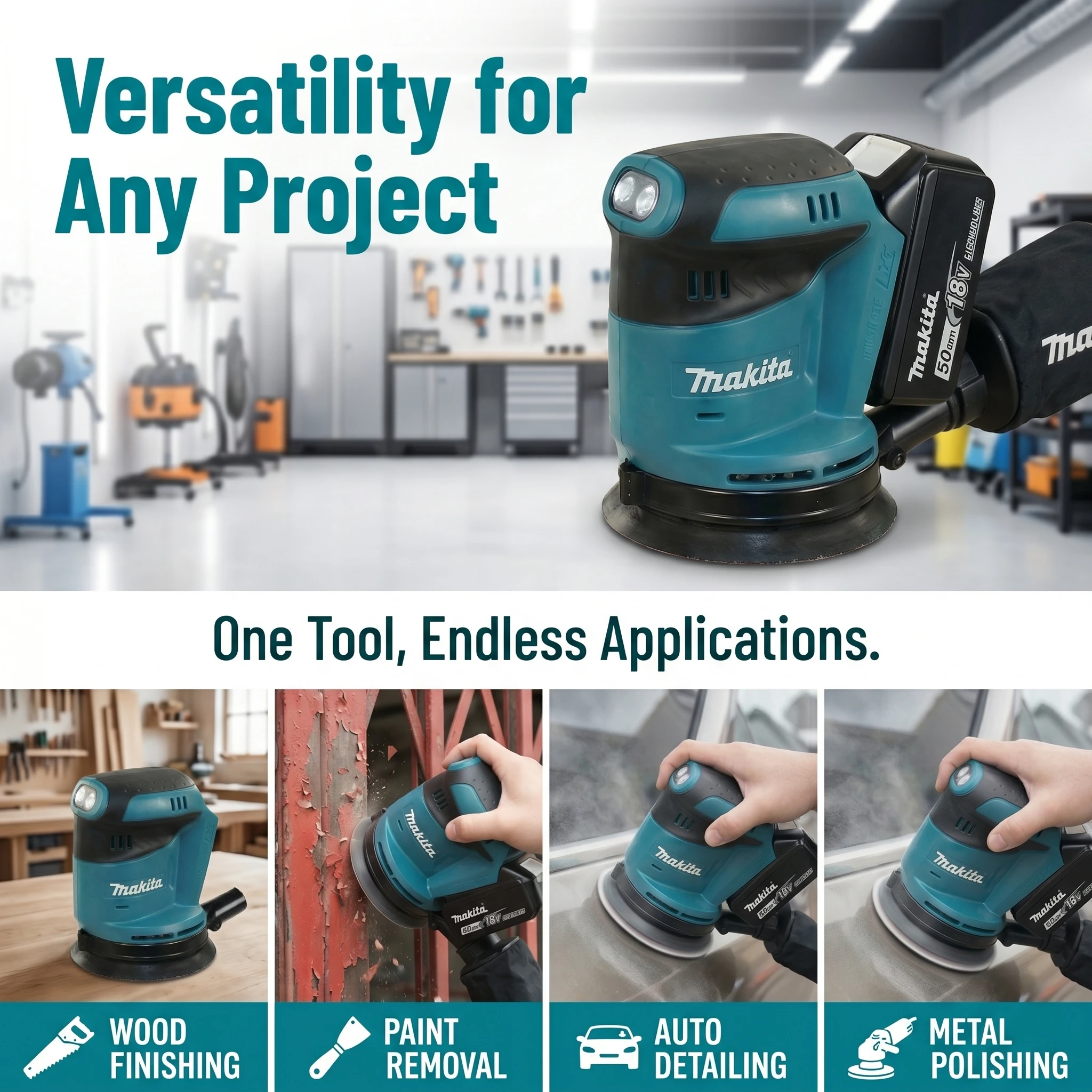 Makita DBO180Z 18V Ponceuse or - Random Orbital Sander avis et prix